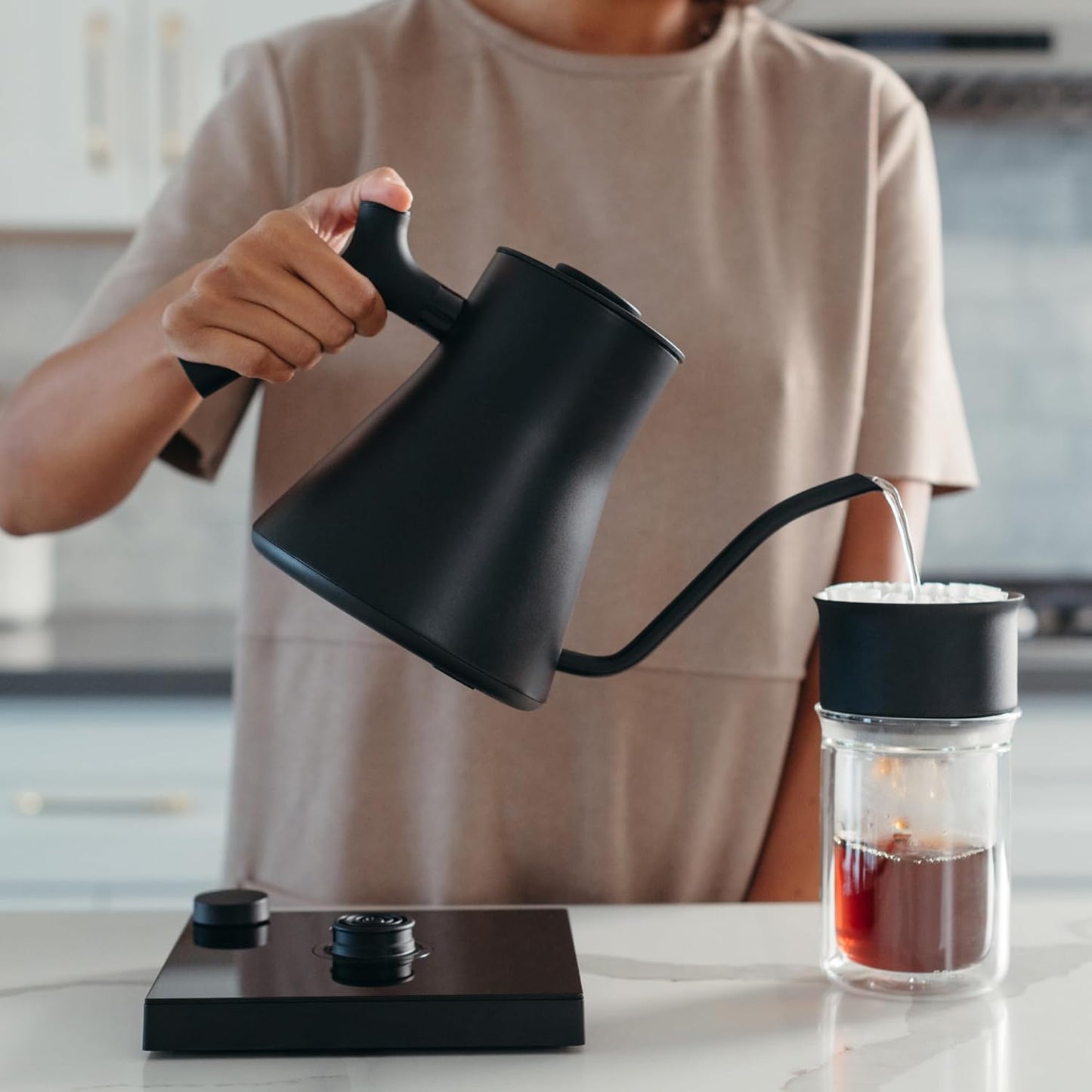 Fellow Stagg EKG Pro Pour-Over Coffee & Tea Kettle - To-the-Degree Temp Control, Precision Gooseneck Spout, 0.9L Matte Black