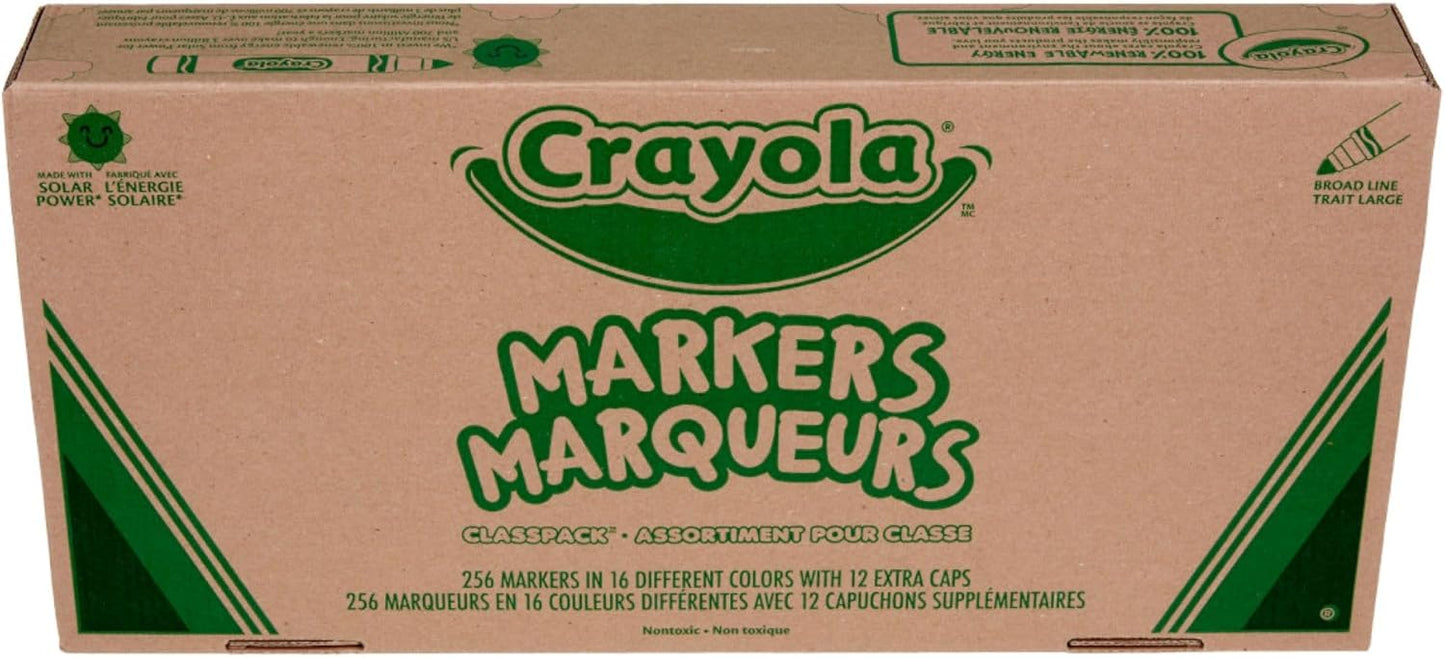 Crayola Broad Line Markers Classpack - 256 Count Bulk Art Supplies for Kids
