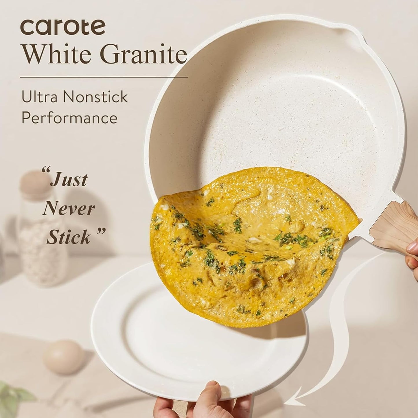 CAROTE 21-Piece Nonstick Cookware Set - Harder Granite Coating, Induction Safe, PFOS/PFOA Free