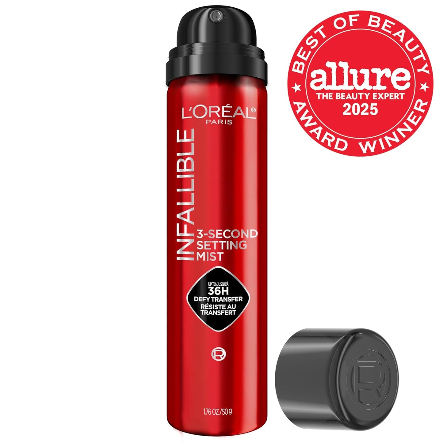 L'Oreal Paris Infallible 3-Second Setting Spray - Up to 36-Hour Wear, Microfine Mist for All Skin Types