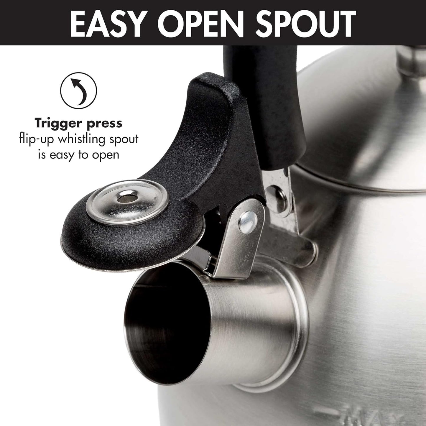 Primula Stewart Whistling Stainless Steel Stove Top Tea Kettle (1.5-Quart)