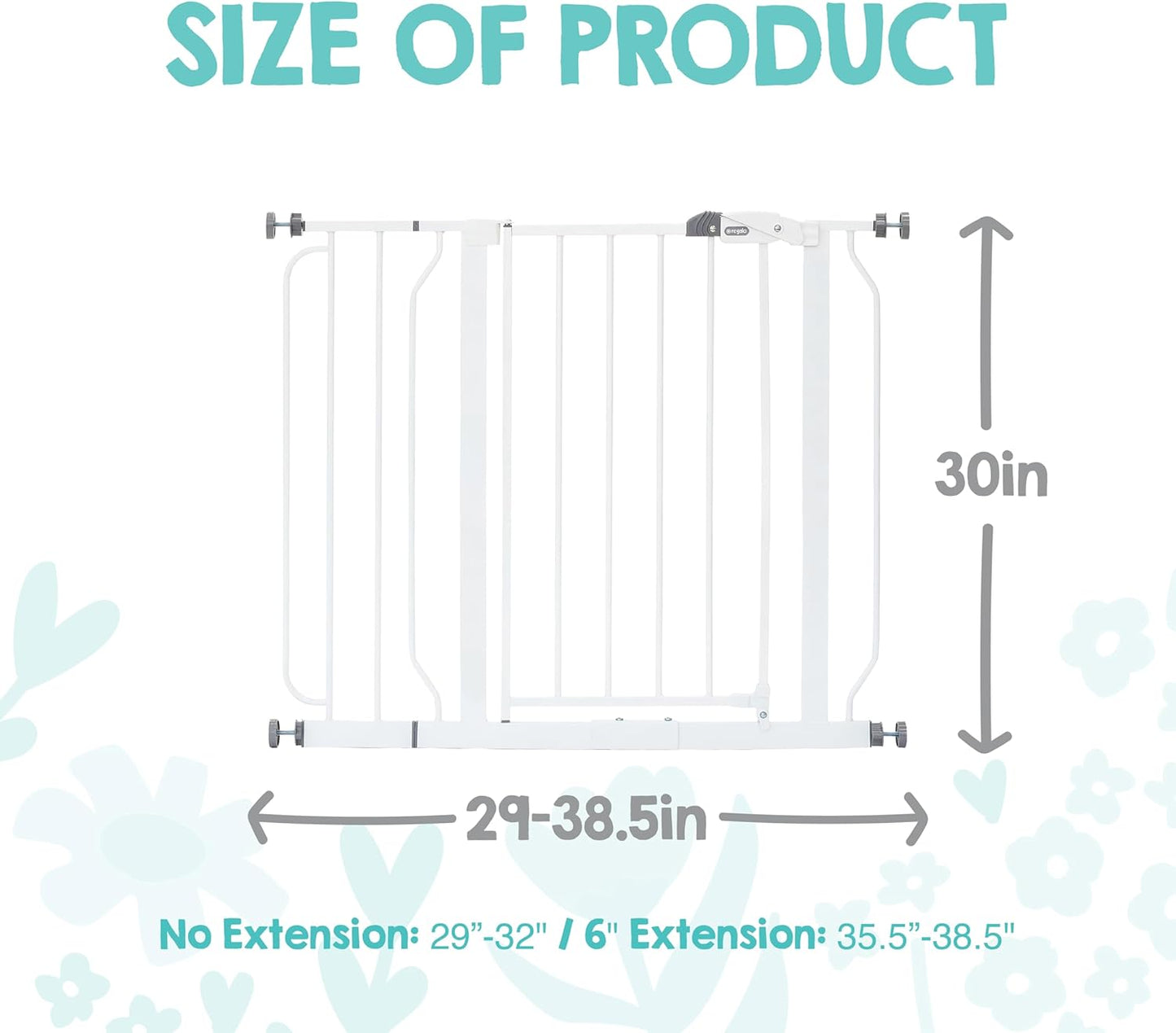 Regalo Safety Baby Gate - 29-38.5" Pressure Mount for Doorways & Stairs, Trusted by Parents for 30 Years
