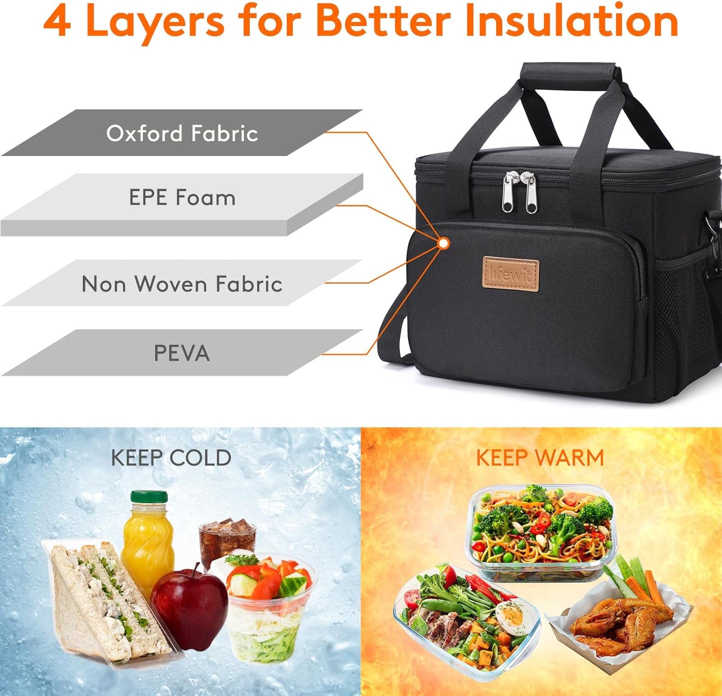 Lifewit Insulated Lunch Bag - 9L Large Cooler Tote for Adults