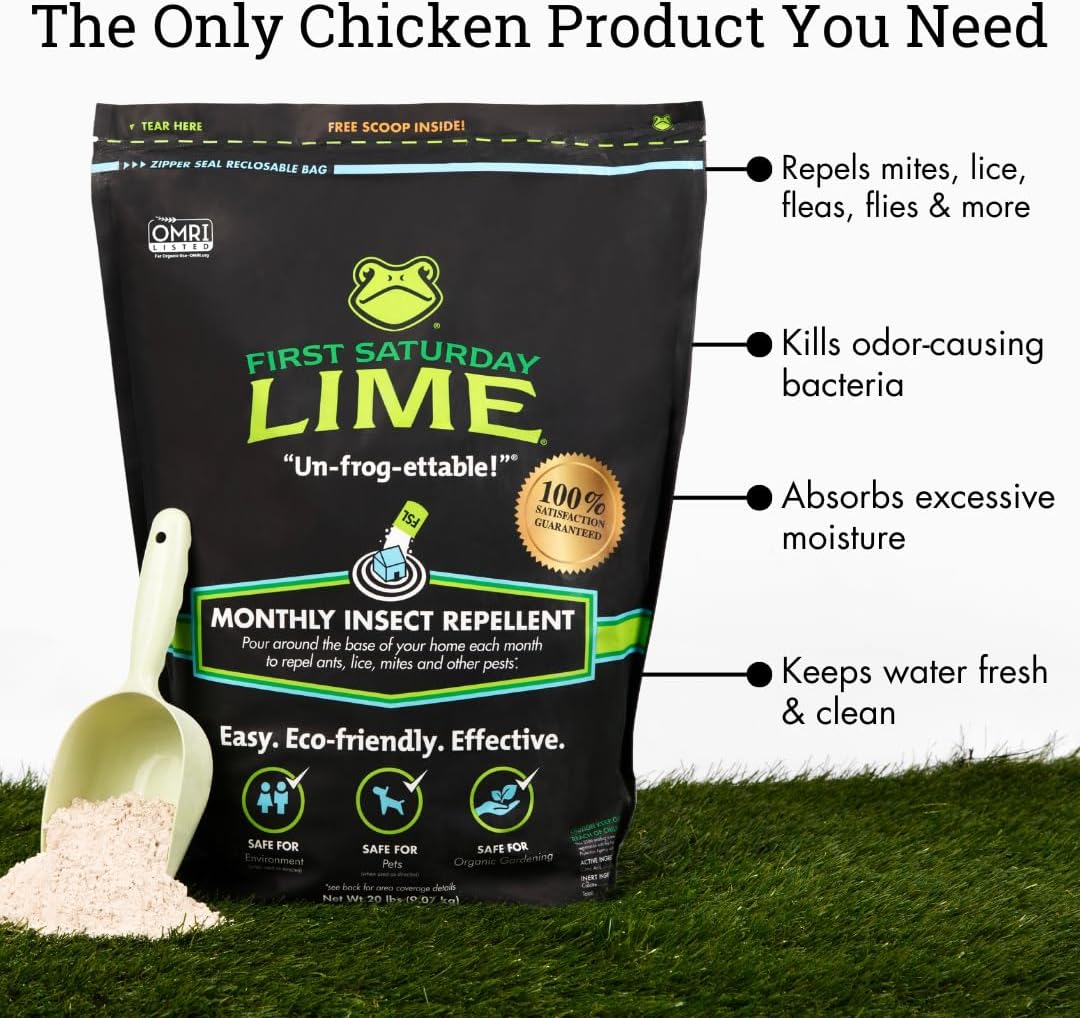 First Saturday Lime Natural Outdoor Insect Deterrent Powder - 20lb Monthly Barrier for Ants & Ticks