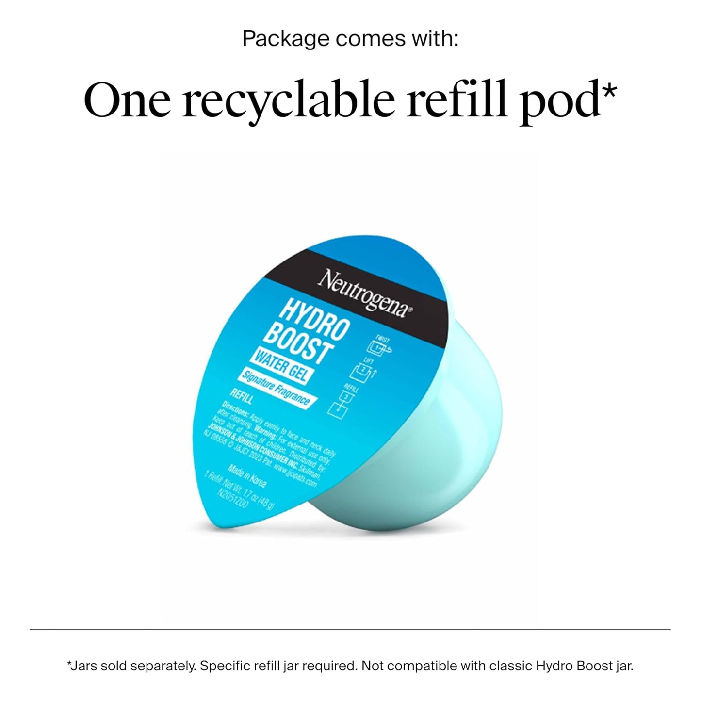 Neutrogena Hydro Boost Refill Pod - Hyaluronic Acid Moisturizer for Dewy Skin, 1.7 oz