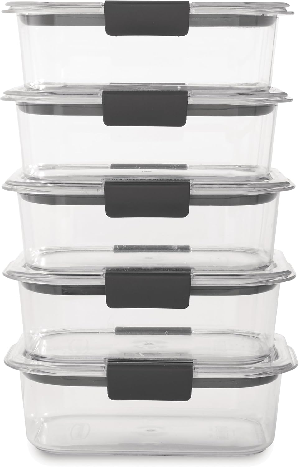 Rubbermaid Brilliance Tritan Airtight Food Storage Containers - Leak-proof Set of 5 (3.2 Cup) for Meal Prep