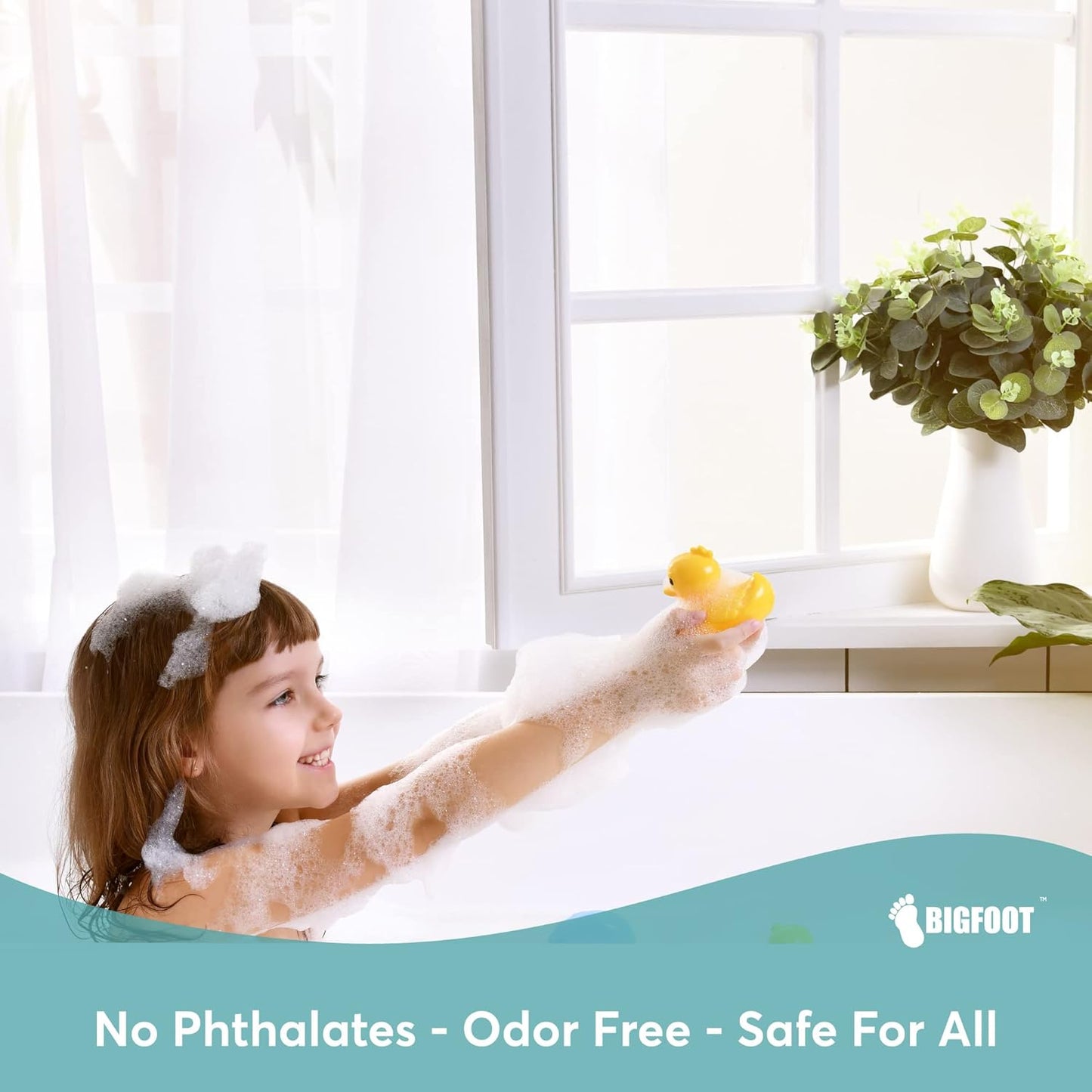 BigFoot Odorless Clear Shower Curtain - 72x72 Premium PEVA Liner with Magnets