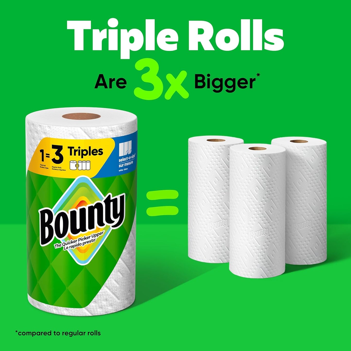 Bounty Select-A-Size Paper Towels - 8 Triple Rolls = 24 Regular Rolls