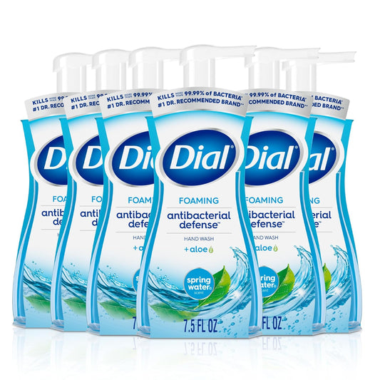 Dial Antibacterial Foaming Hand Soap + Aloe, Spring Water Scent (6 Pack)