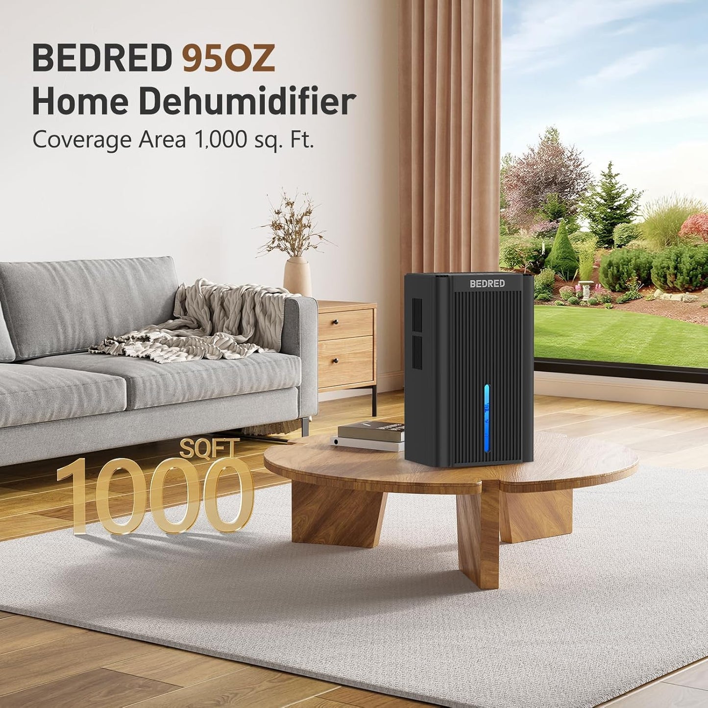Quiet Home Dehumidifier with Auto Shut Off & 7-Color Light - BEDRED CT11
