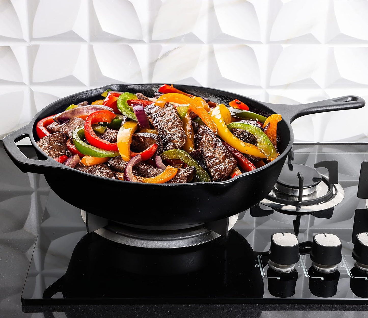 Utopia Kitchen 12-Inch Cast Iron Skillet - Pre-Seasoned Chef Pan for Stovetop & Outdoor Cooking