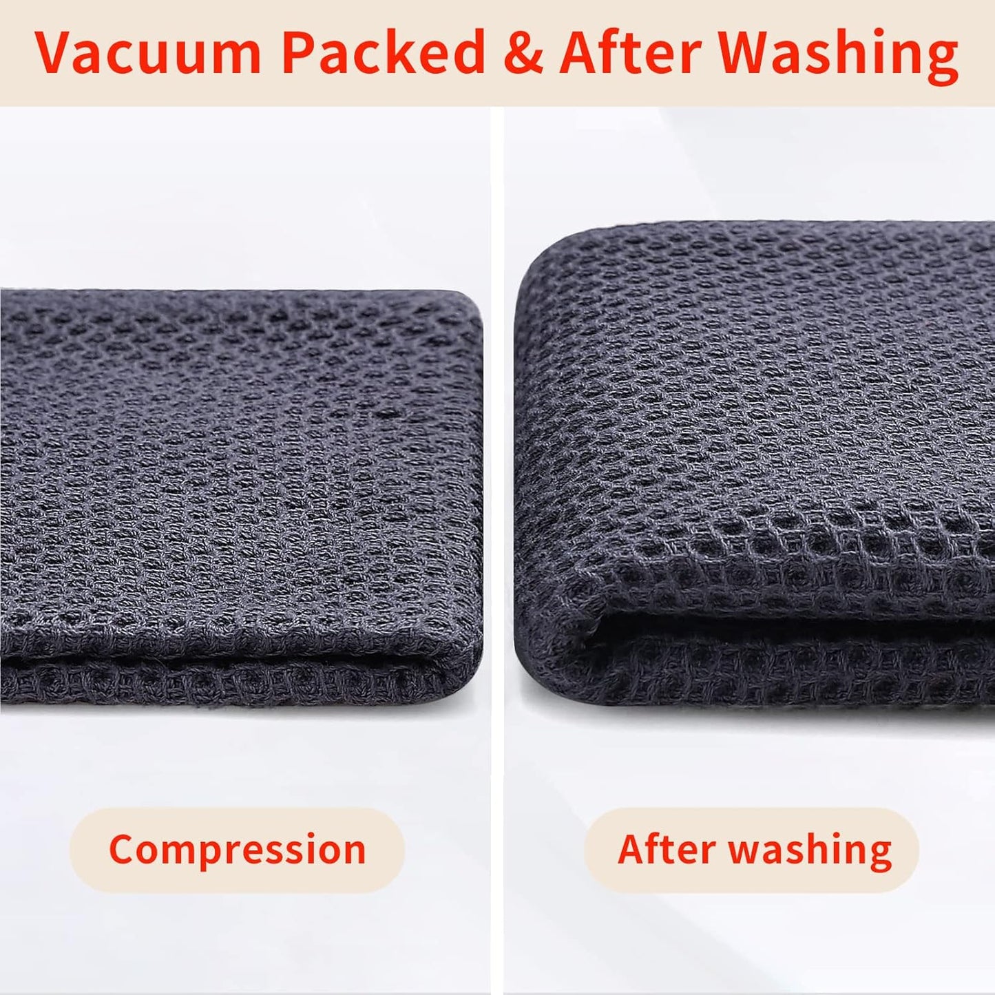 Homaxy 100% Cotton Waffle Weave Dish Cloths - Ultra Soft & Absorbent Kitchen Towels, 12x12 Inch, 6-Pack