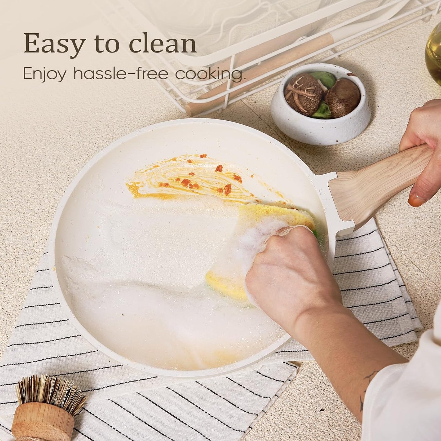 CAROTE 21-Piece Nonstick Cookware Set - Harder Granite Coating, Induction Safe, PFOS/PFOA Free