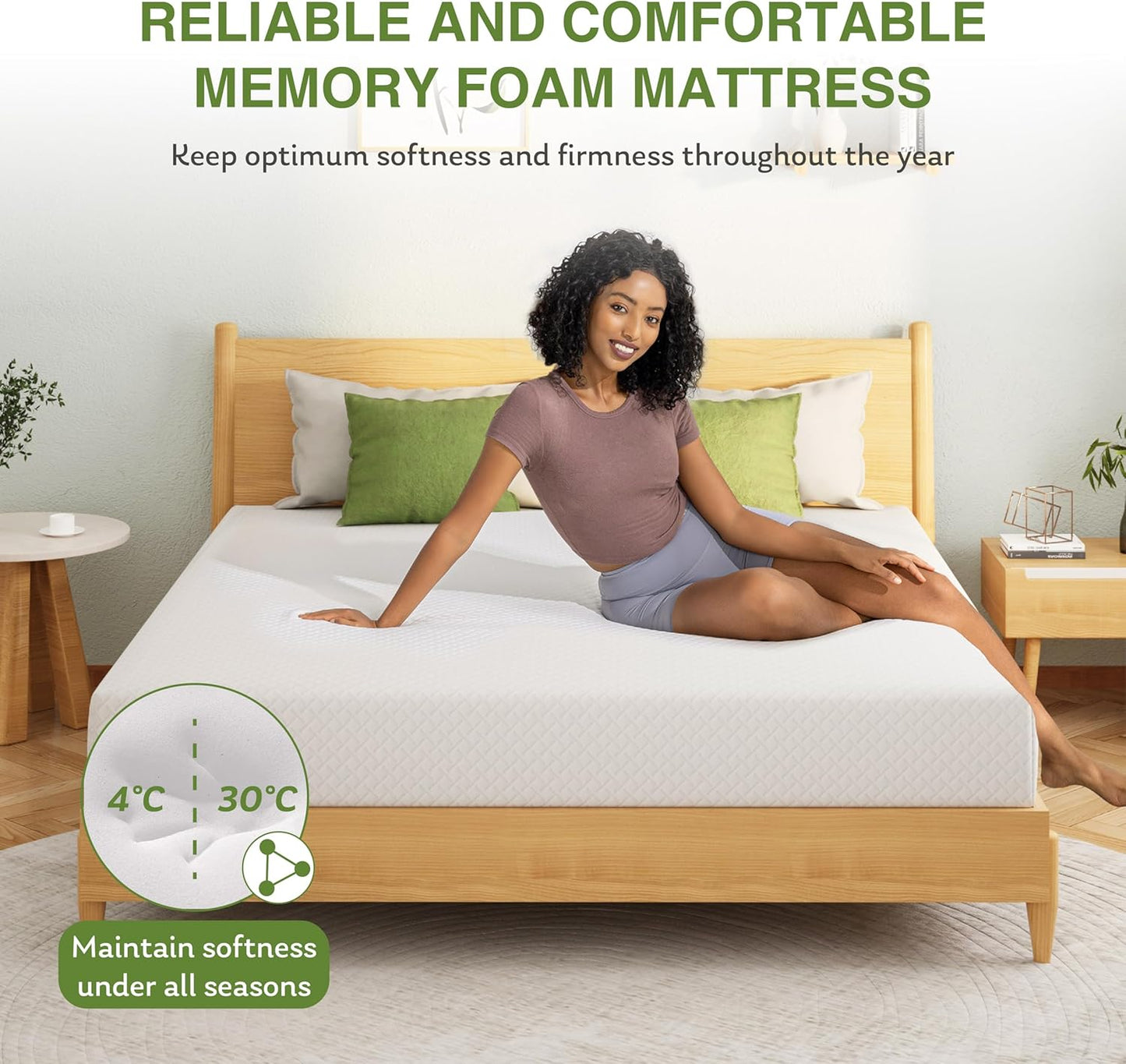 Full Size 8 Inch Medium Firm Memory Foam Mattress with Cooling Gel - EGOHOME