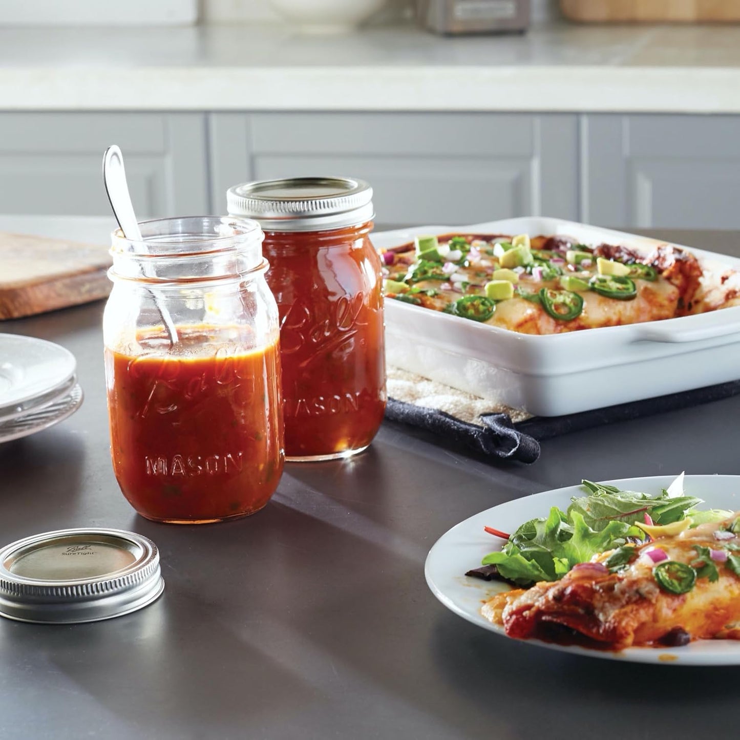 Ball Mason Jar Set (3-Pack) - Regular Mouth 16oz Glass Jars for Canning & Creative Storage