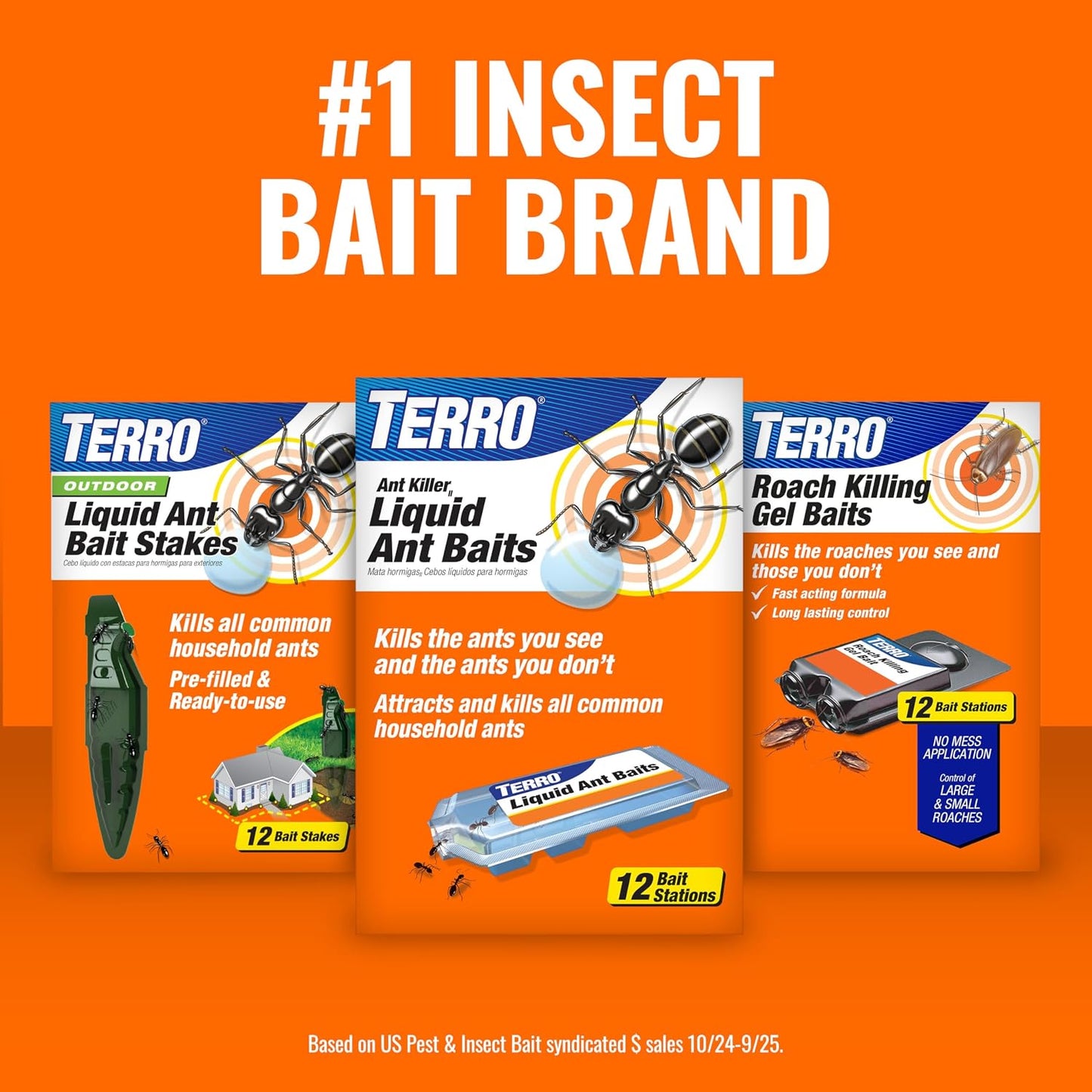 TERRO T300B Liquid Ant Killer Bait Stations 12-Pack Indoor Borax Formula