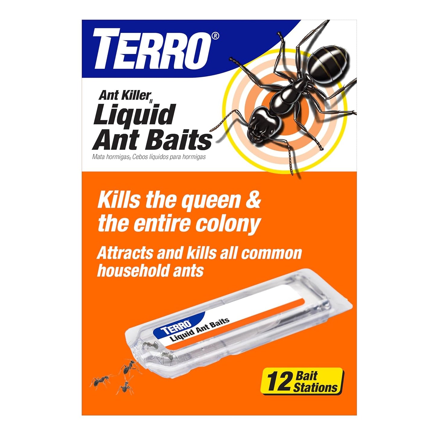TERRO T300B Liquid Ant Killer Bait Stations 12-Pack Indoor Borax Formula