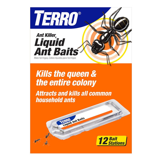 TERRO T300B Liquid Ant Killer Bait Stations 12-Pack Indoor Borax Formula