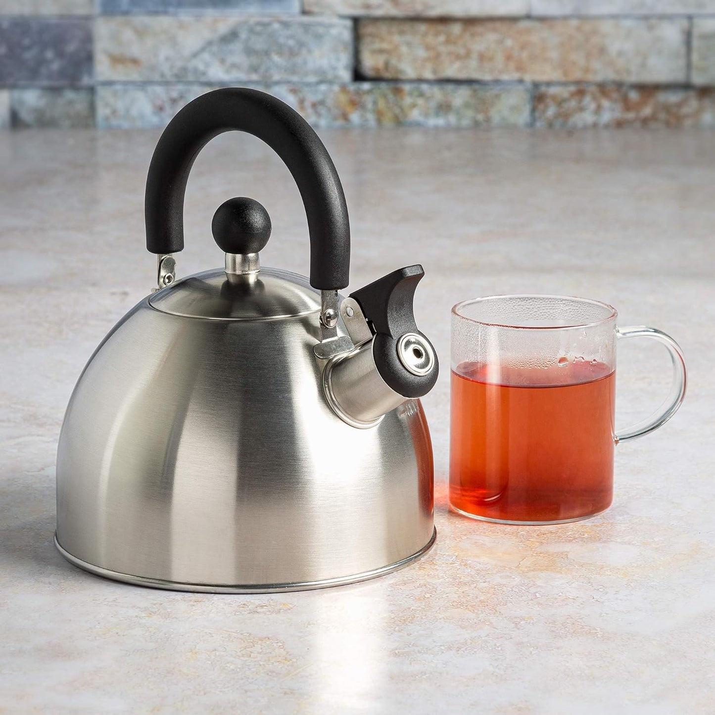 Primula Stewart Whistling Stainless Steel Stove Top Tea Kettle (1.5-Quart)