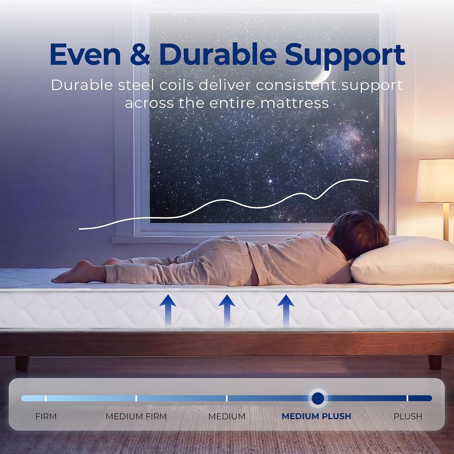 Neo Sleep 8 Inch Twin Hybrid Mattress - Medium Plush Support for Comfort & Pressure Relief