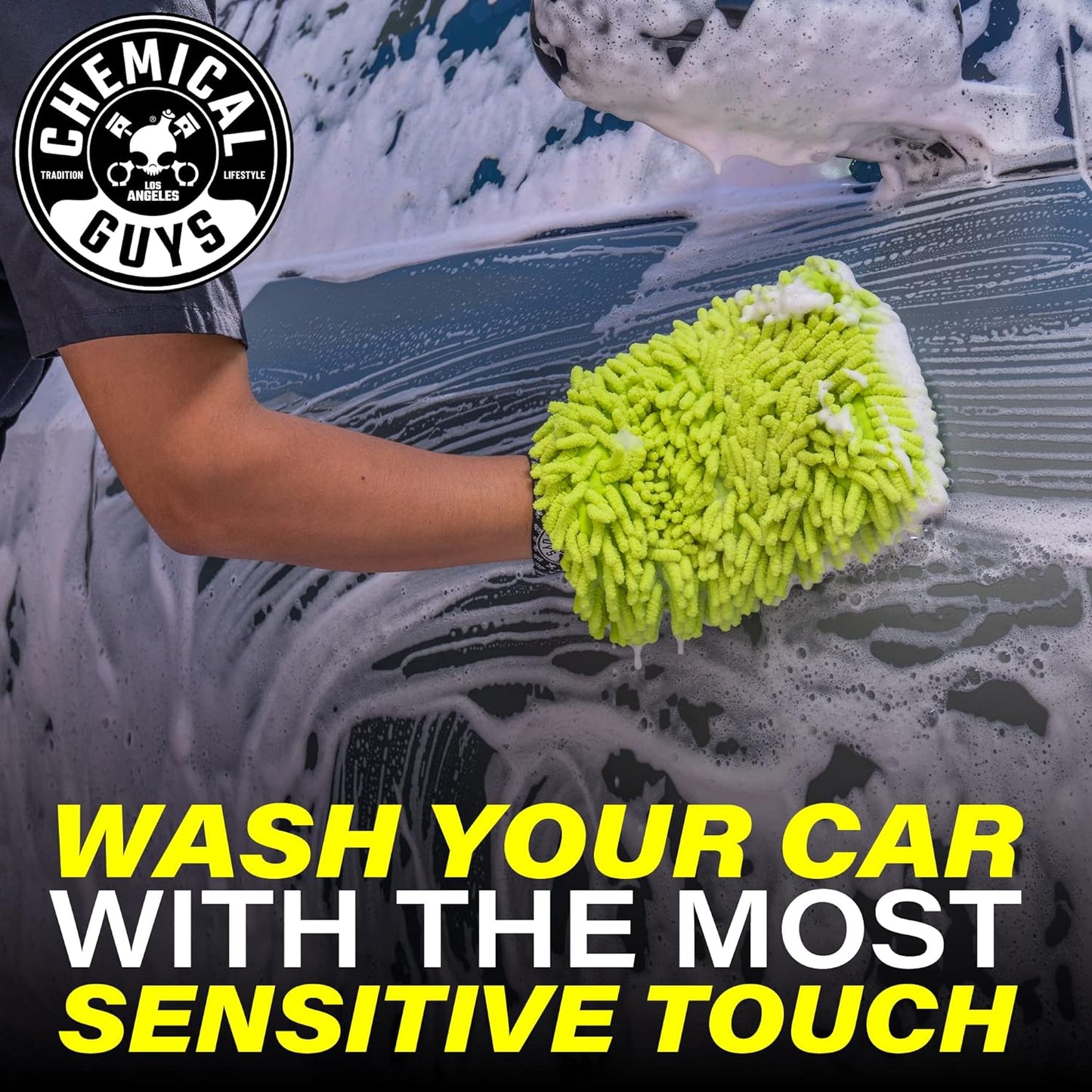 Chemical Guys Premium Scratch-Free Microfiber Car Wash Mitts (2-Pack) - Safe for Cars, Trucks & Motorcycles