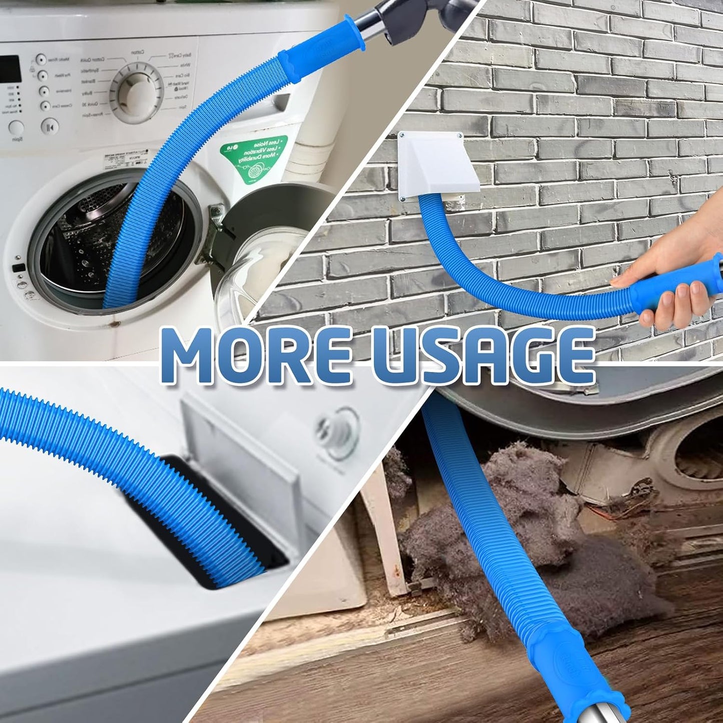 PetOde 2-Piece Dryer Vent Cleaner Kit - Universal Vacuum Attachment & Lint Brush