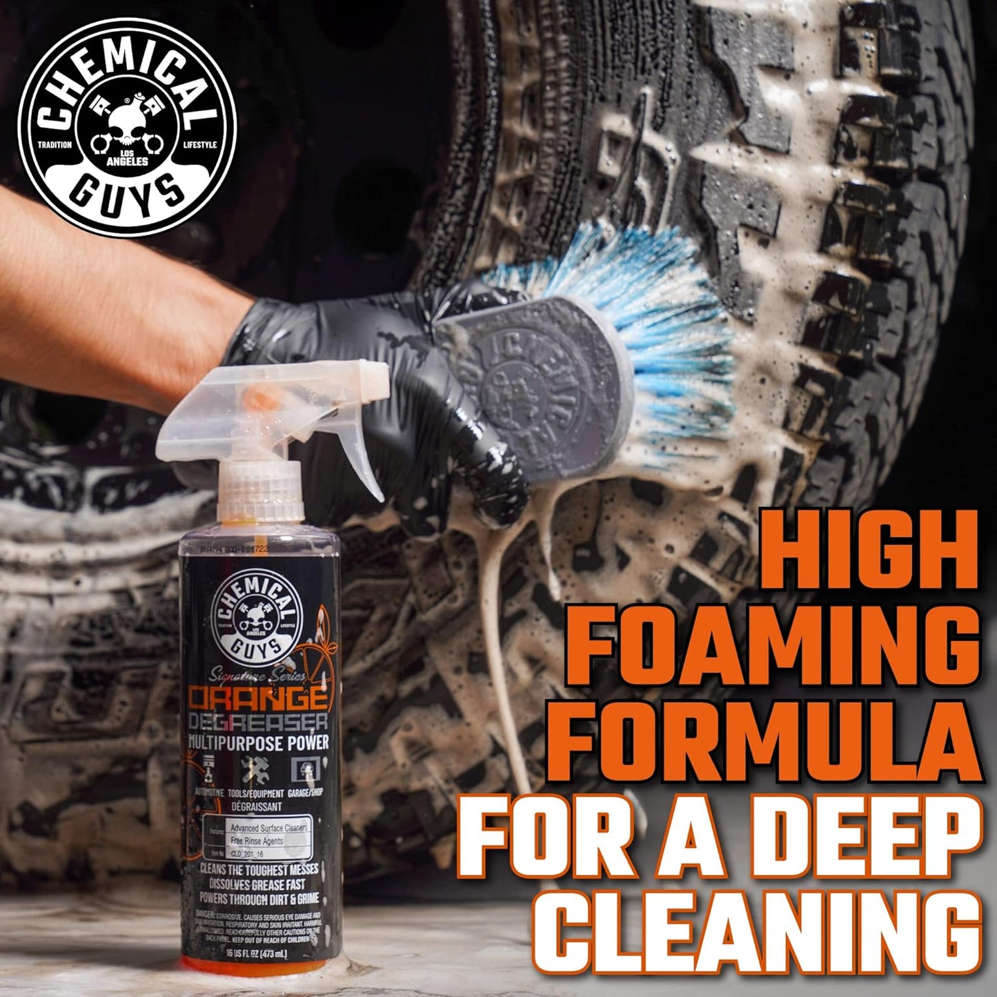 Chemical Guys Signature Series Orange Degreaser - Heavy Duty All Purpose Cleaner for Engines & Tires, 16 oz