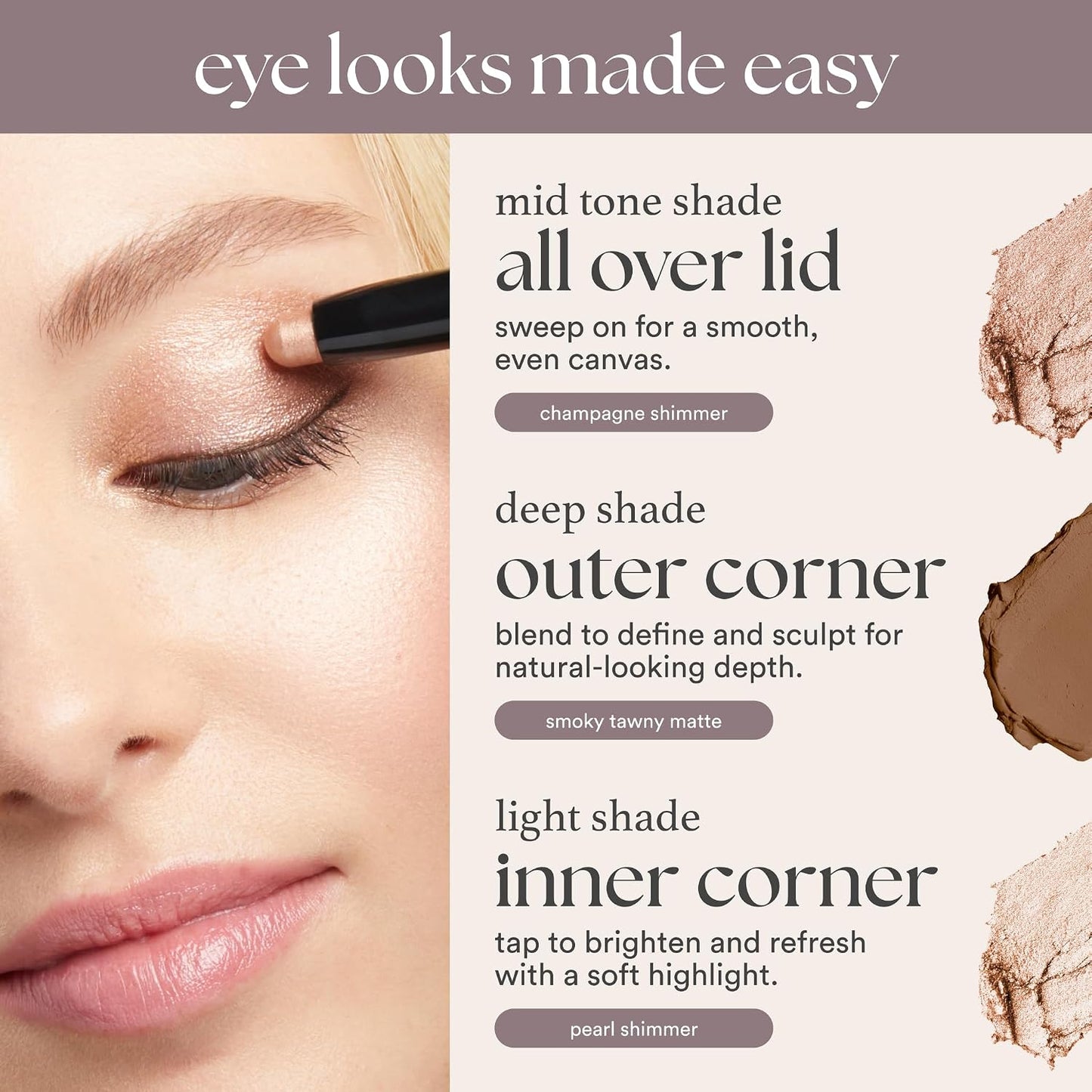 Julep Champagne Shimmer Cream-to-Powder Waterproof Eyeshadow Stick - Long-Lasting, Crease-Proof