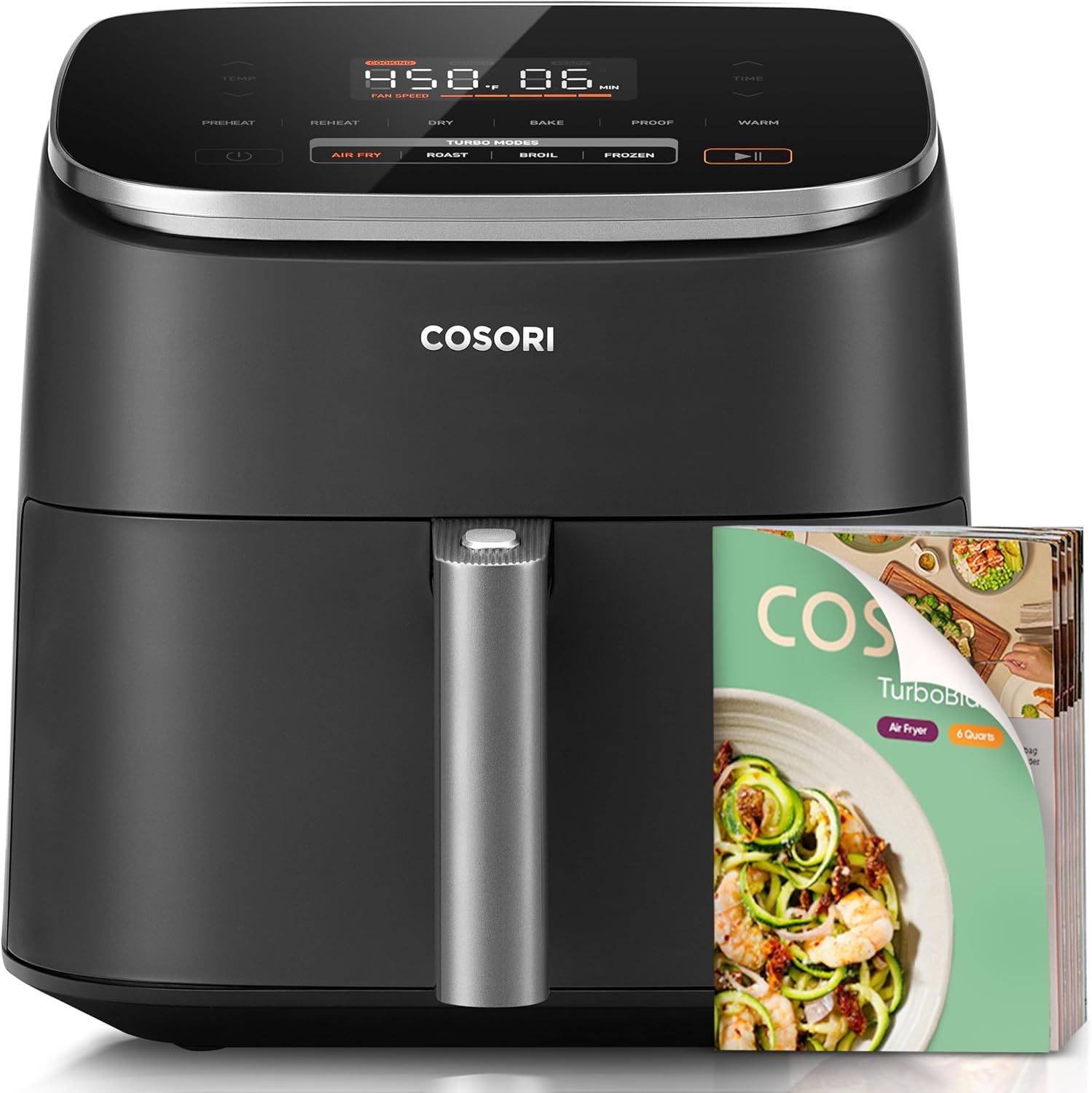 Cosori 9-in-1 TurboBlaze Air Fryer - 6-qt, 450°F, 95% Less Oil for Crispy Meals