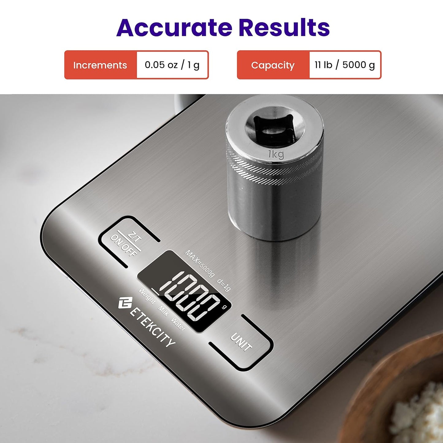 Etekcity Digital Kitchen Scale for Weight Loss & Baking - Model EK6015