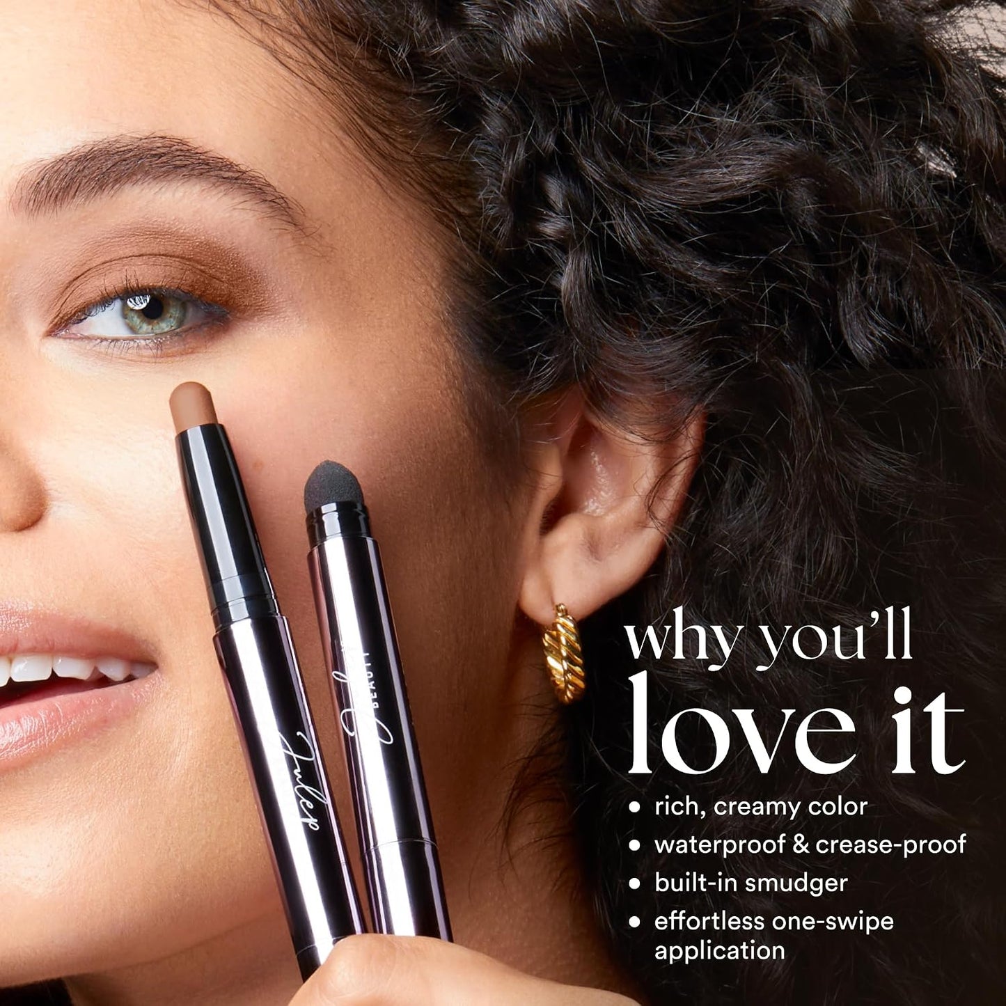 Julep Champagne Shimmer Cream-to-Powder Waterproof Eyeshadow Stick - Long-Lasting, Crease-Proof