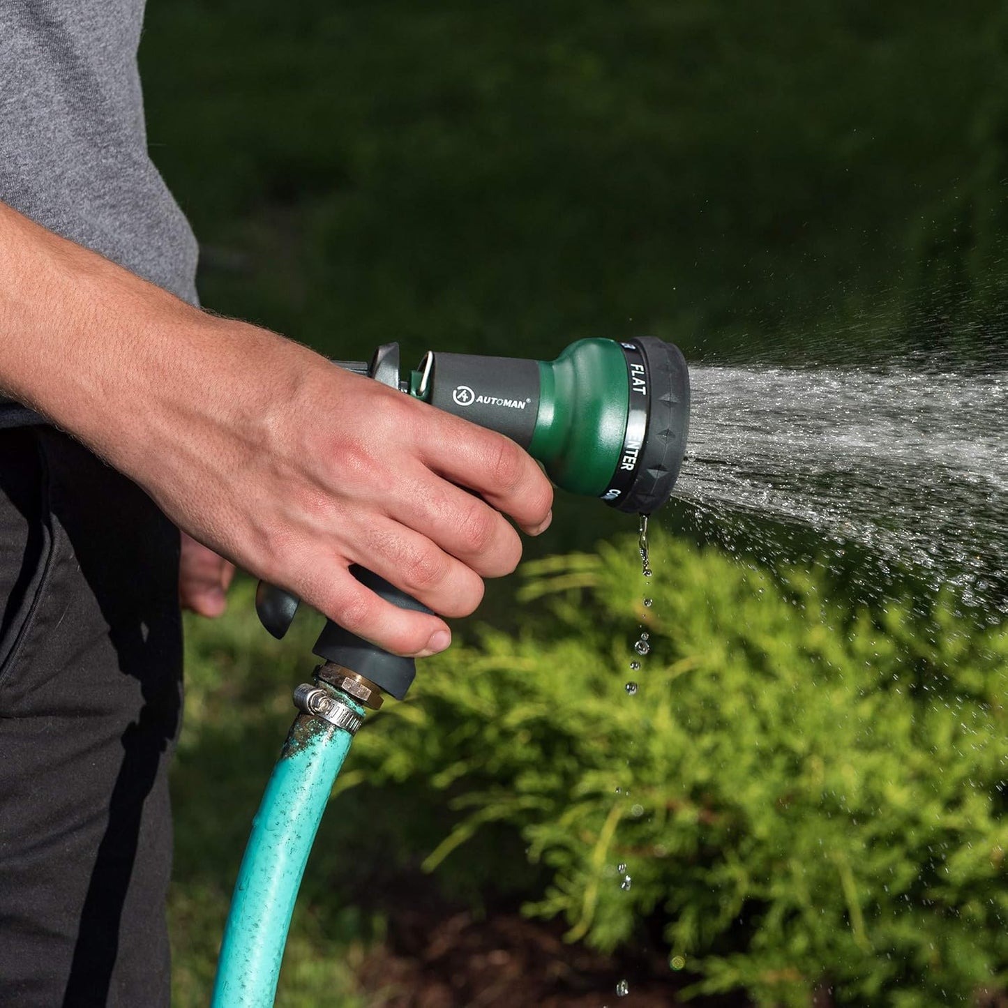 7-Mode Garden Hose Nozzle by AUTOMAN - Adjustable Water Spray Patterns for Lawn & Car Washing
