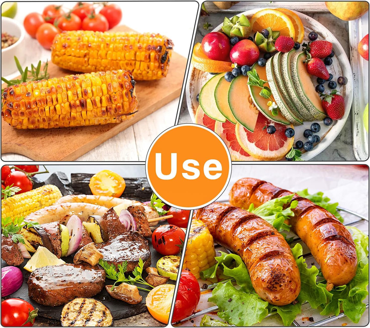 AUGSUN 18-Piece Stainless Steel Corn Cob Holders with Silicone Handle & Butter Spreader