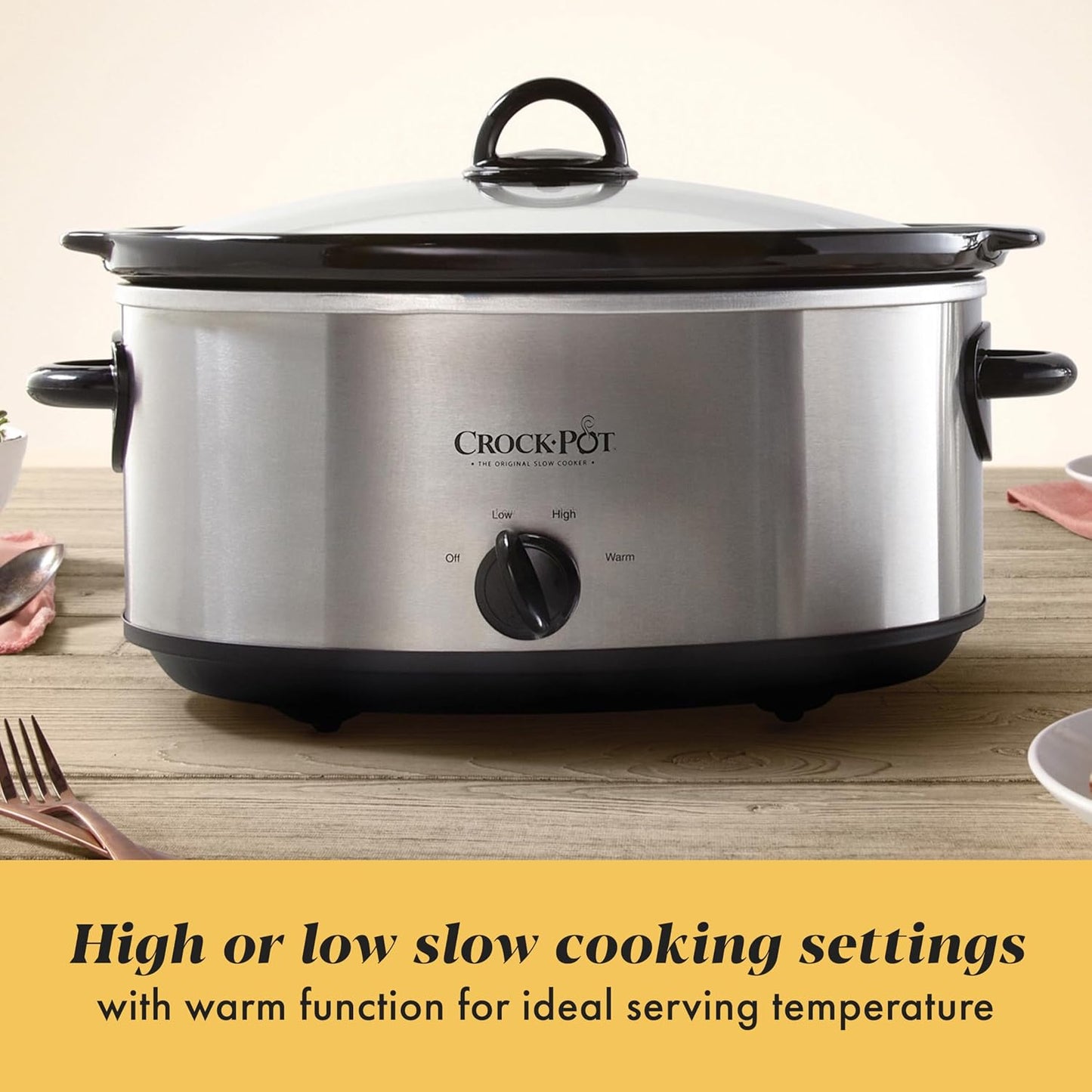 Crock-Pot 7-Quart Manual Slow Cooker - Family Size for 8+ People