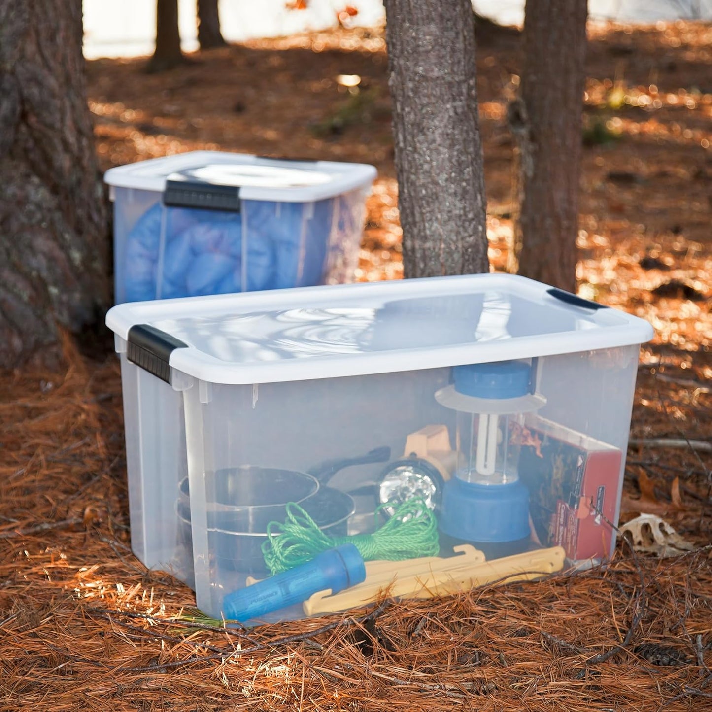Sterilite Clear Latching Storage Bins - 4 Pack Heavy-Duty Organizers