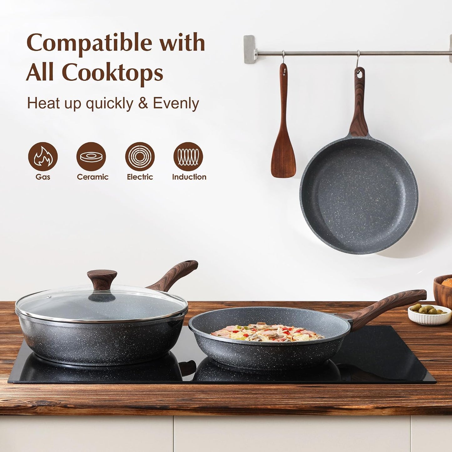 SENSARTE Healthy Nonstick Omelette Pan - Swiss Granite Coating, PFOA-Free (9.5")