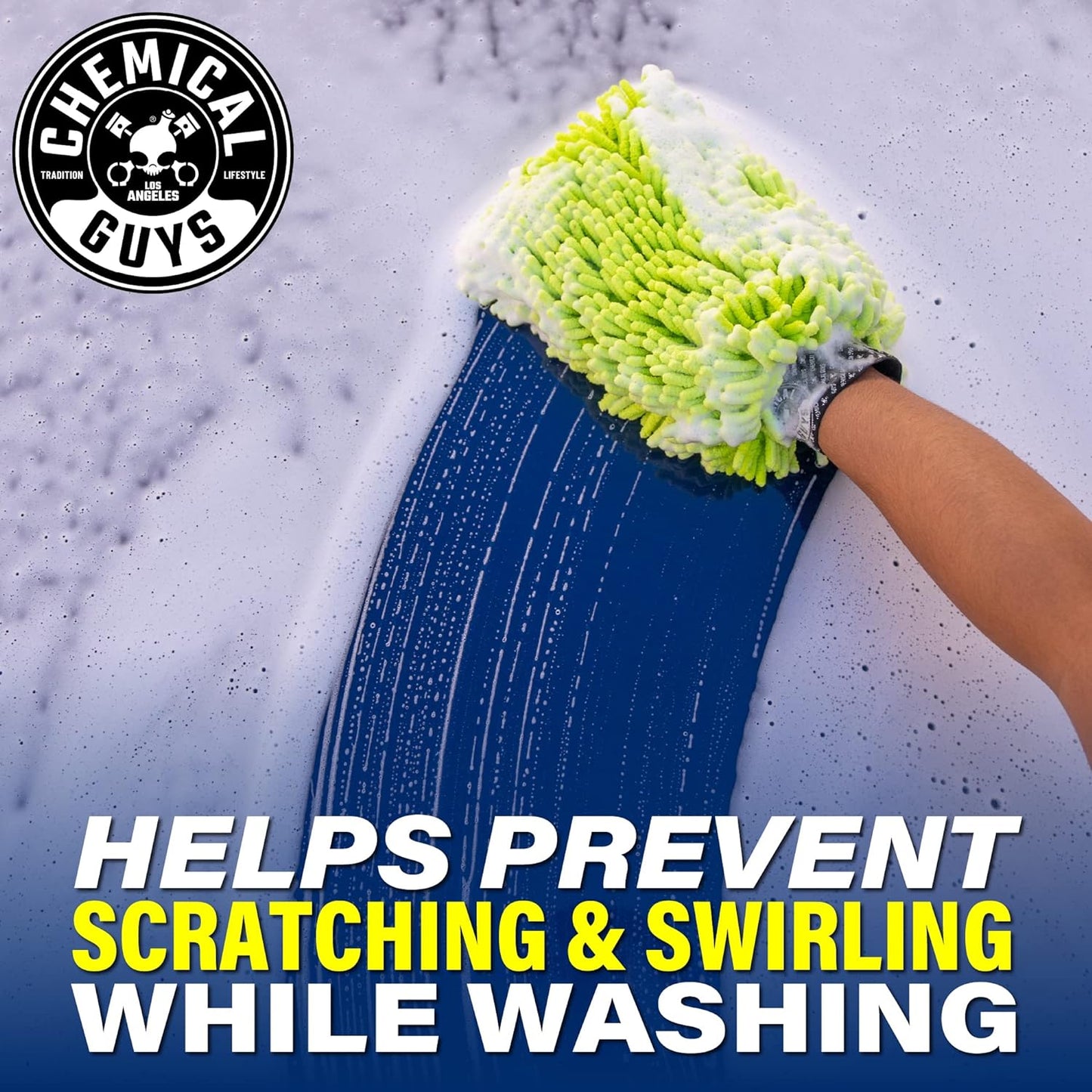 Chemical Guys Premium Scratch-Free Microfiber Car Wash Mitts (2-Pack) - Safe for Cars, Trucks & Motorcycles