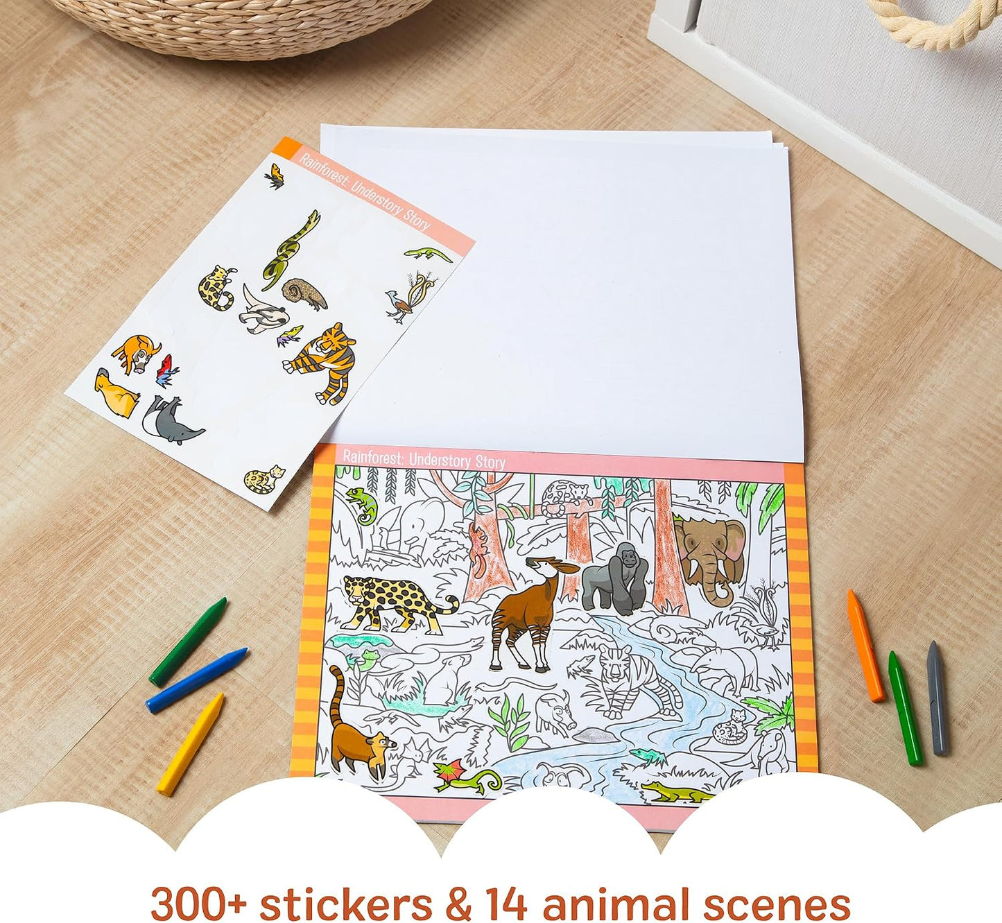 Melissa & Doug Animal Seek & Find Sticker Pad - 400+ Stickers, 14 Scenes for Kids 4+