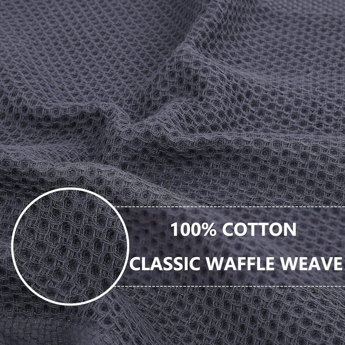 Homaxy 100% Cotton Waffle Weave Dish Cloths - Ultra Soft & Absorbent Kitchen Towels, 12x12 Inch, 6-Pack