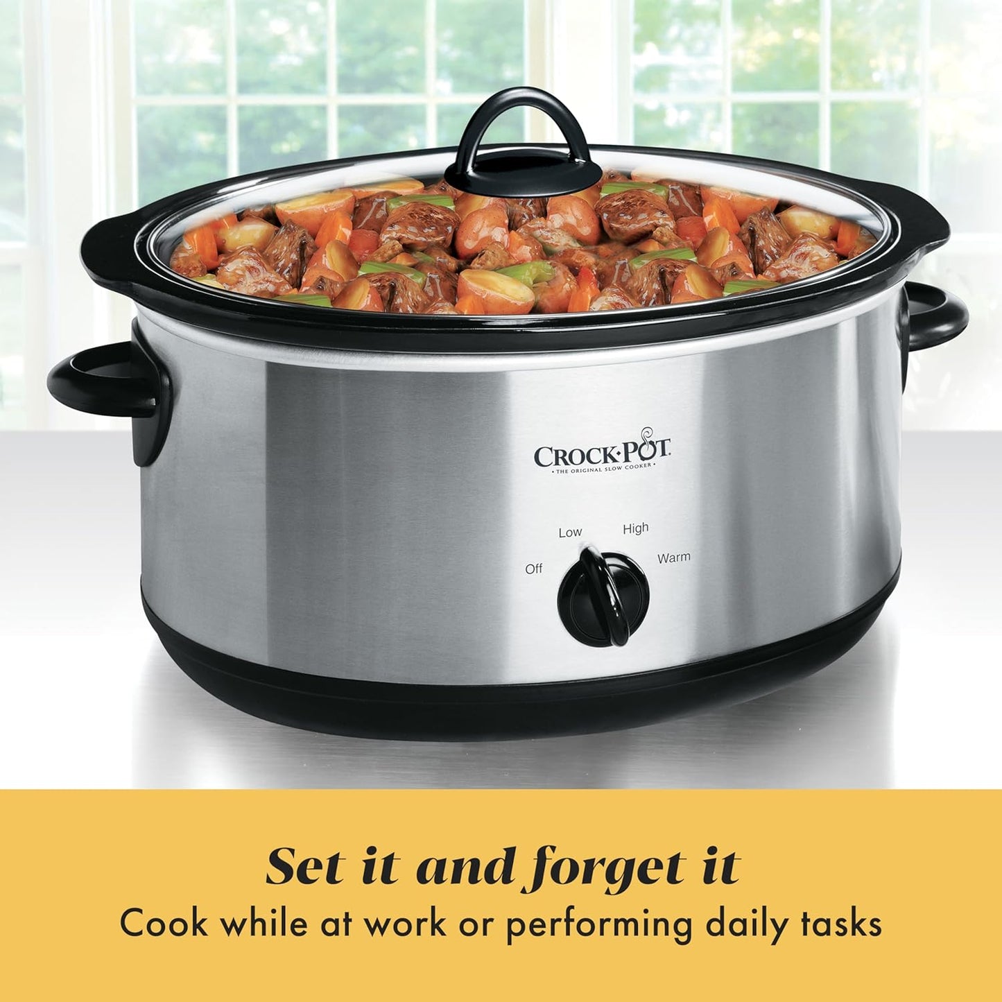 Crock-Pot 7-Quart Manual Slow Cooker - Family Size for 8+ People