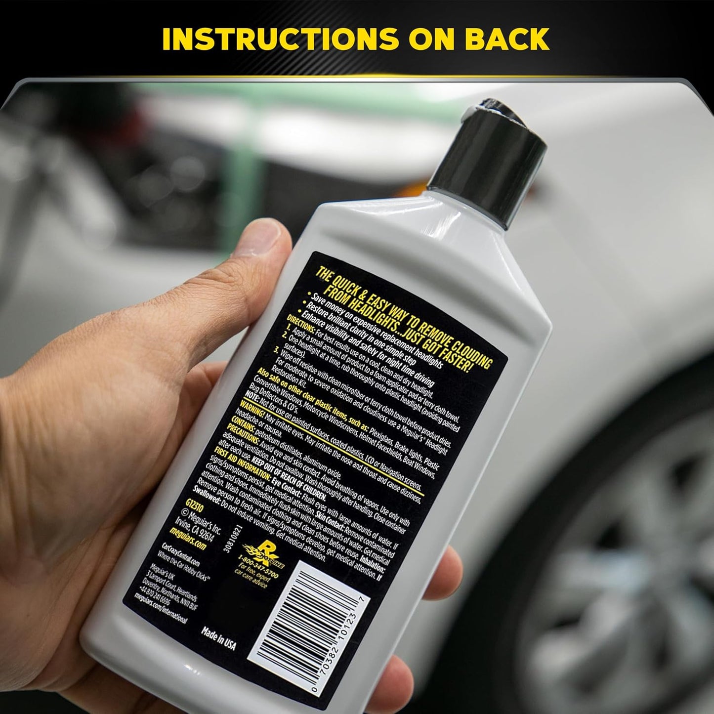Meguiar's PlastX Clear Plastic Polish - Headlight Restoration & Scratch Remover for Car Interior (10 oz)