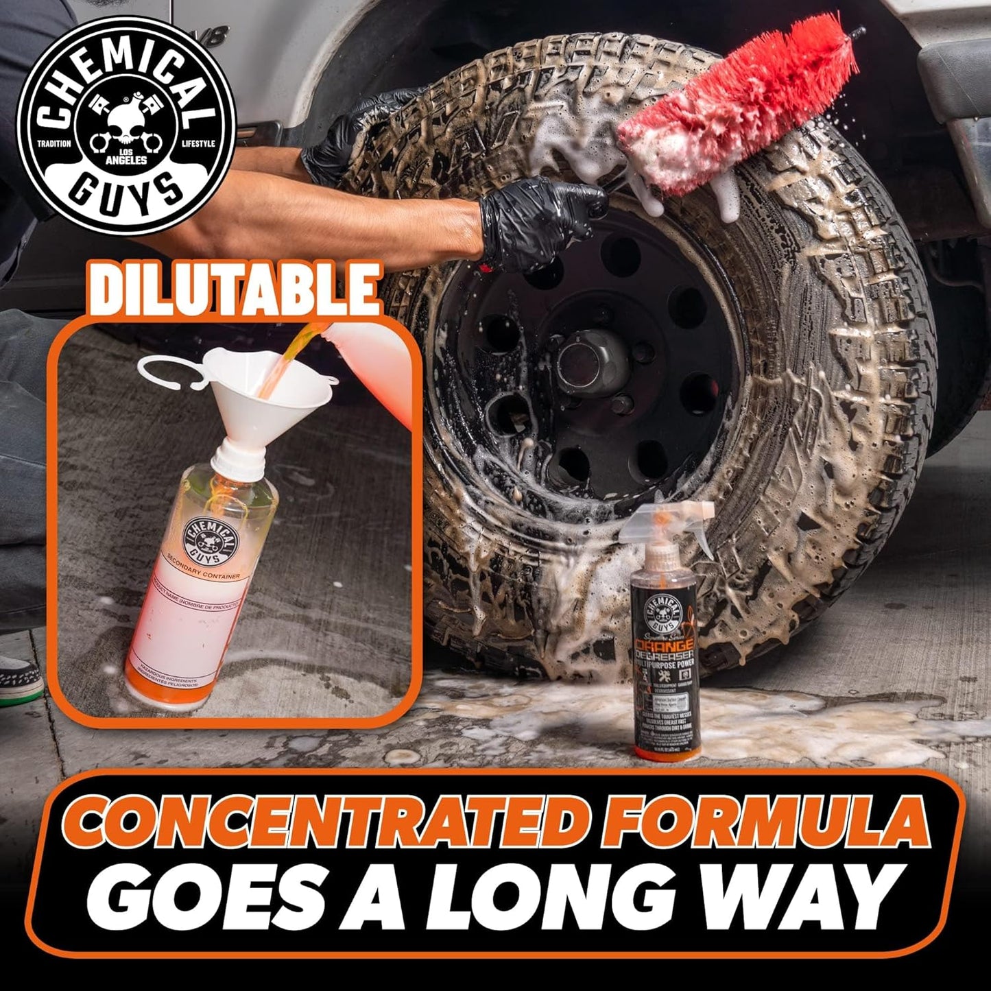 Chemical Guys Signature Series Orange Degreaser - Heavy Duty All Purpose Cleaner for Engines & Tires, 16 oz