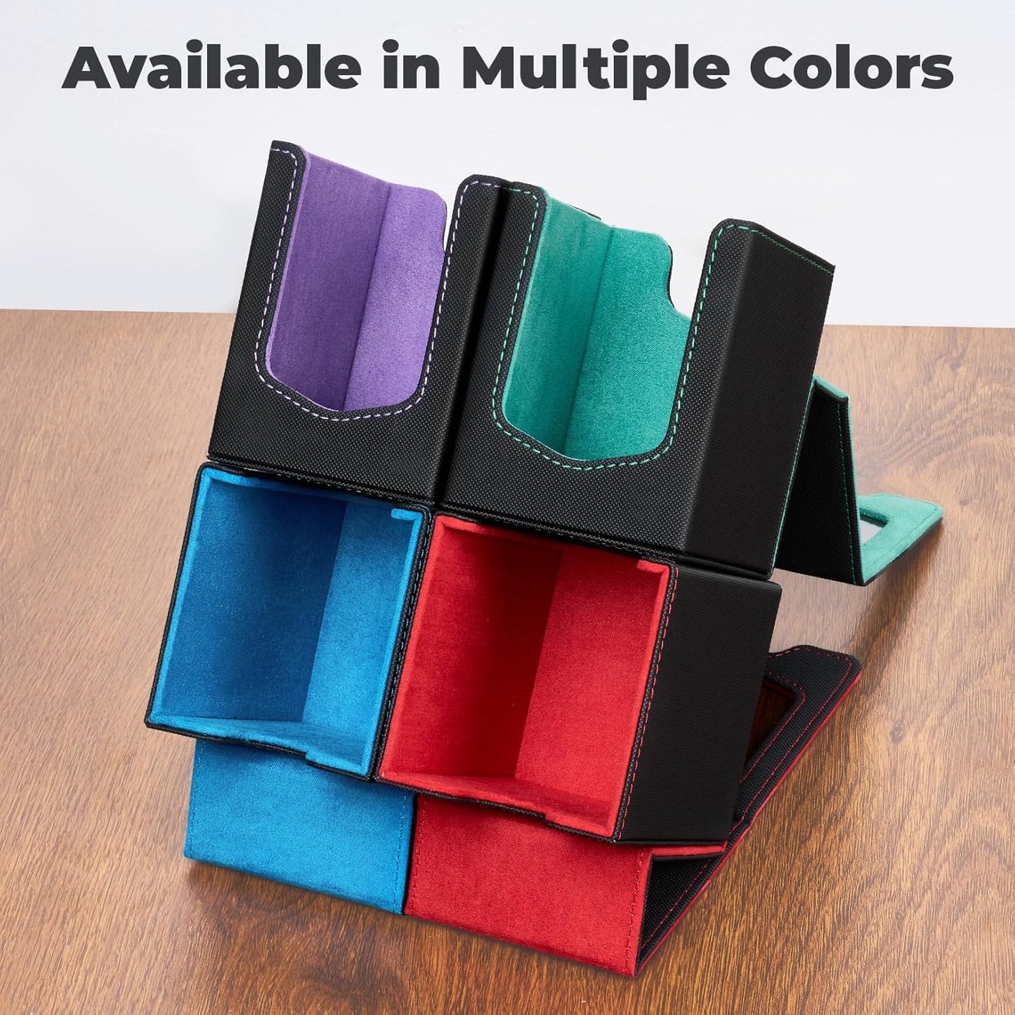 Fabmaker 4-Pack MTG Commander Deck Box - Magnetic Storage Case Holds 100 Double-Sleeved Cards