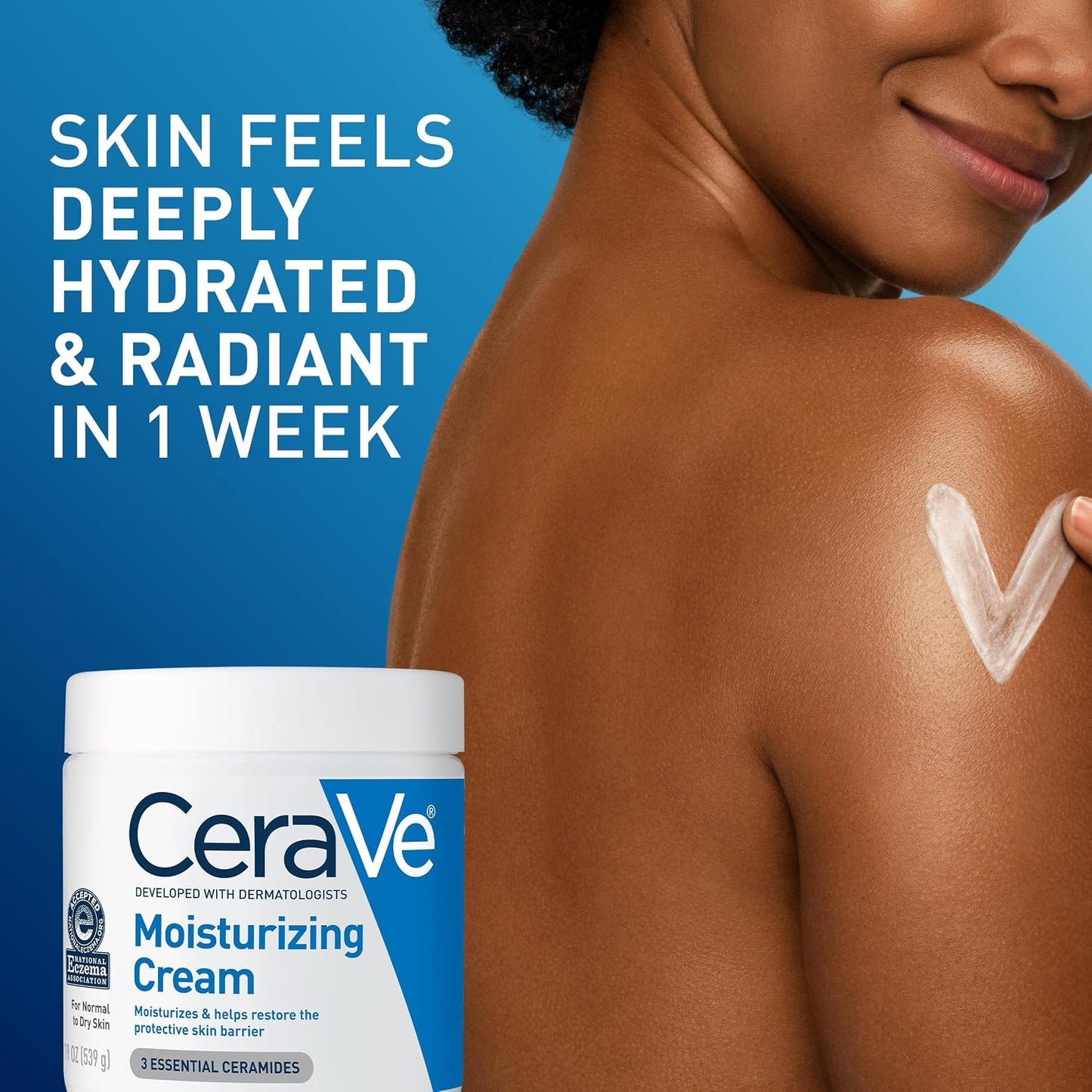 CeraVe Moisturizing Cream for Dry Skin with Ceramides & Hyaluronic Acid (19 fl oz)