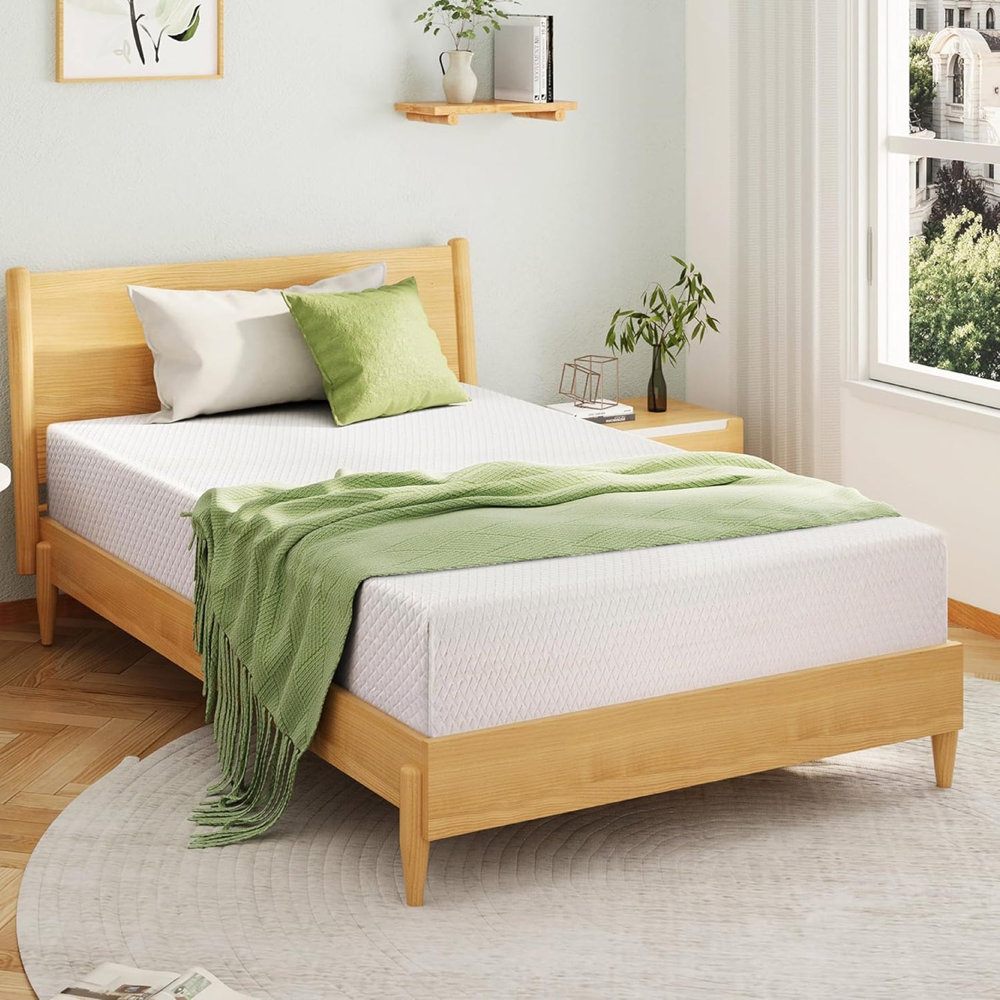 Full Size 8 Inch Medium Firm Memory Foam Mattress with Cooling Gel - EGOHOME