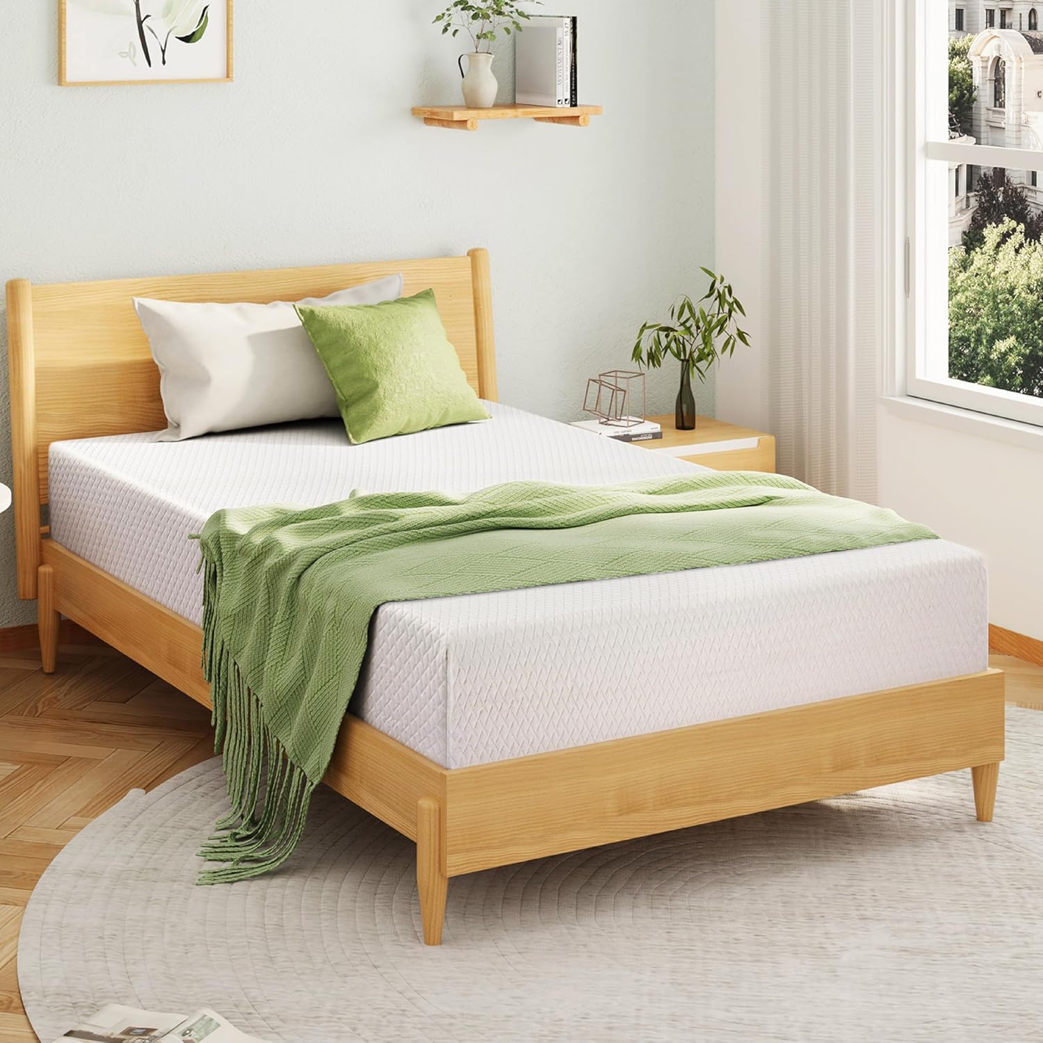 Full Size 8 Inch Medium Firm Memory Foam Mattress with Cooling Gel - EGOHOME