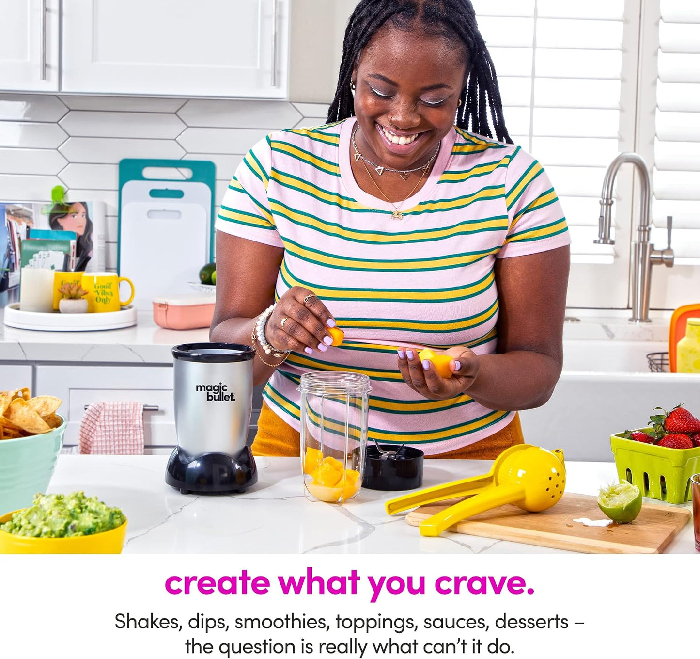 Magic Bullet Compact Blender - 11-Piece Set for Small Kitchens & Single-Serve Drinks
