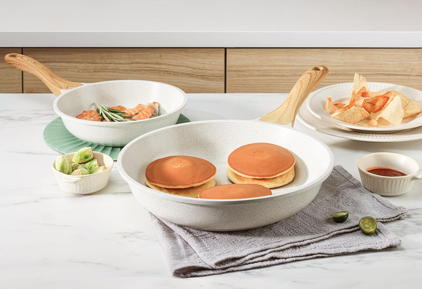 SENSARTE 13-Piece Nonstick Ceramic Cookware Set - Healthy Pots & Pans with Stay-Cool Handles