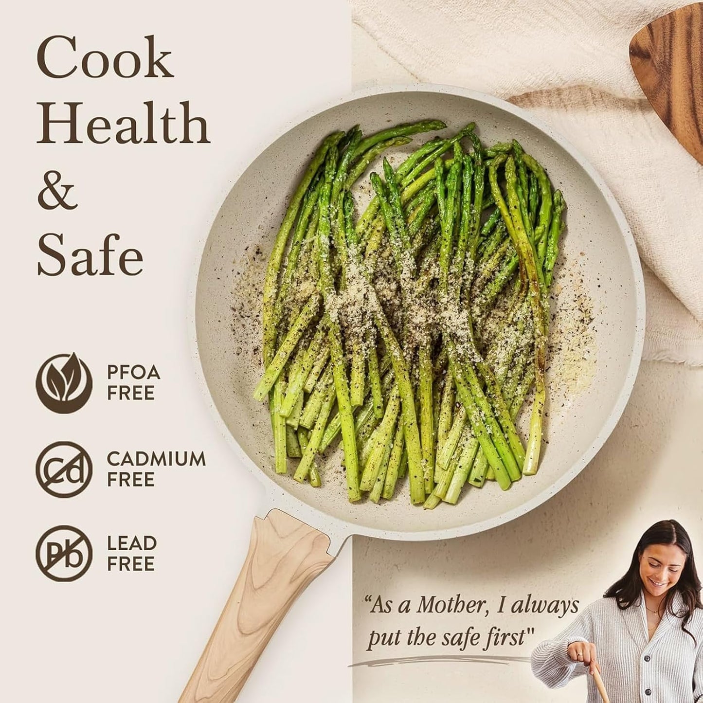 CAROTE 21-Piece Nonstick Cookware Set - Harder Granite Coating, Induction Safe, PFOS/PFOA Free