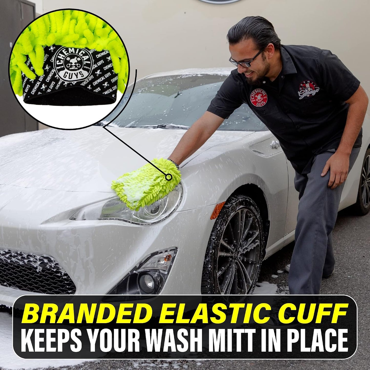 Chemical Guys Premium Scratch-Free Microfiber Car Wash Mitts (2-Pack) - Safe for Cars, Trucks & Motorcycles